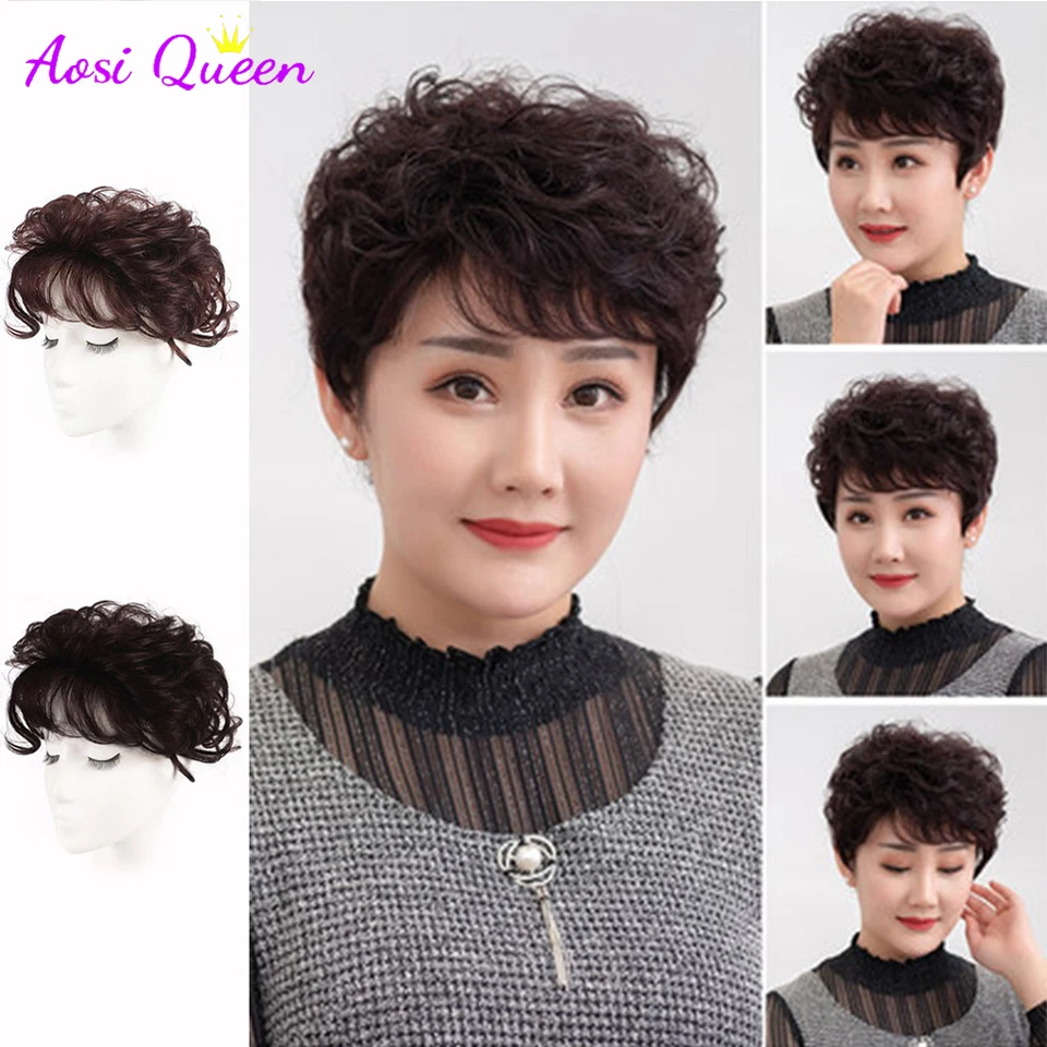 SyntheticAir Hair Bangs Edge Clipped In Bangs Extended Hair Piece Wig Cut Top Loss To Cover Gray Increase Volume synthetic wigs synthetic bangs synthetic hair extension