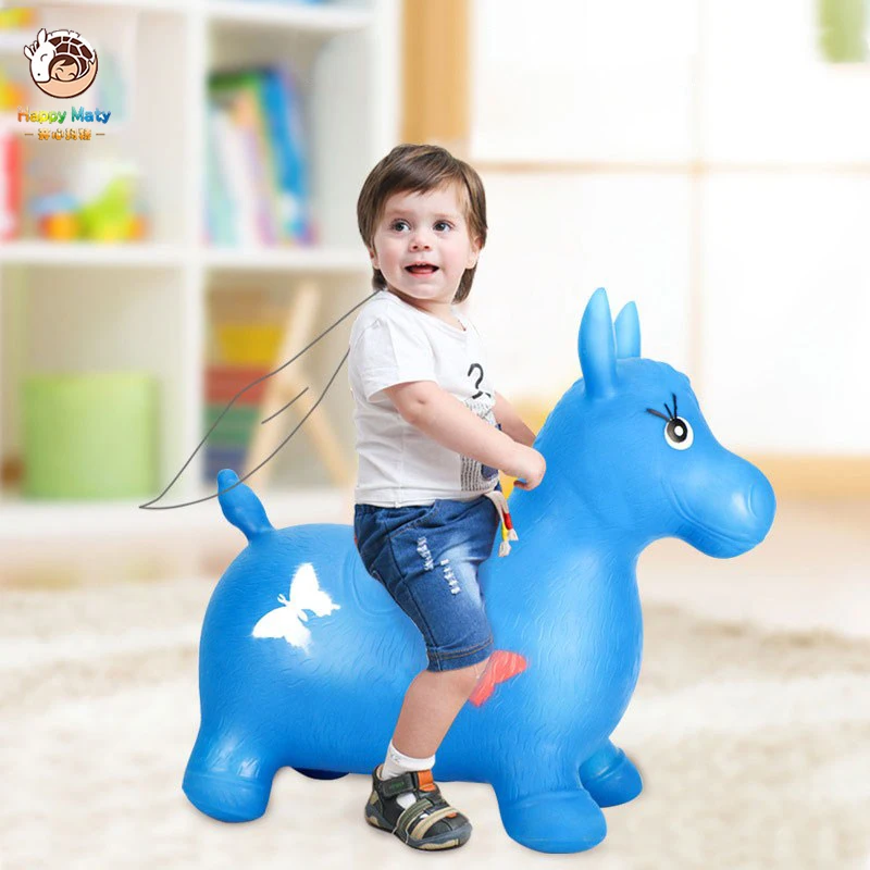 

Happymaty Baby Jumping Horse Inflatable Bouncer Ride on Toys Outdoor Riding Pony Thickening Kids Jumping Toys R06