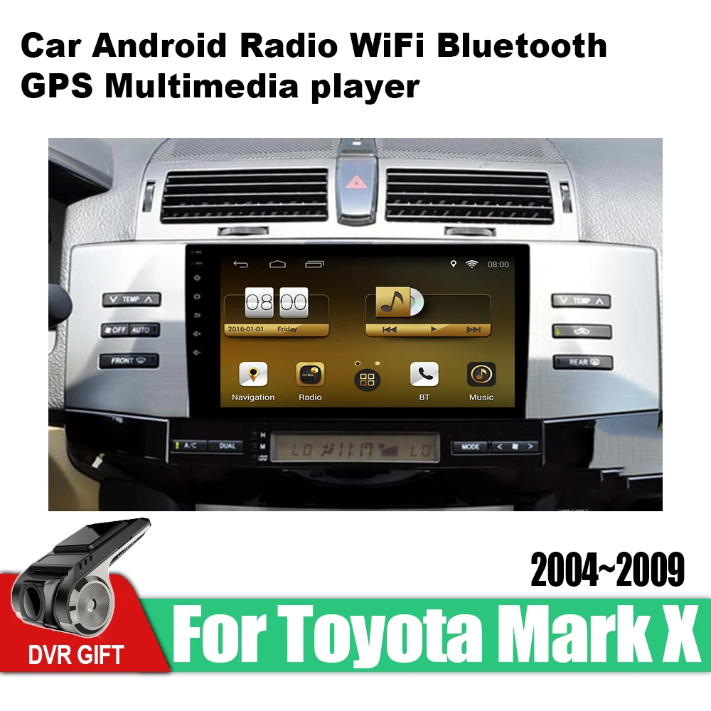 Автомагнитола 2 din для Toyota Mark X 2004 2005 2006 2007 2008 2009 Android мультимедиа GPS навигация vedio