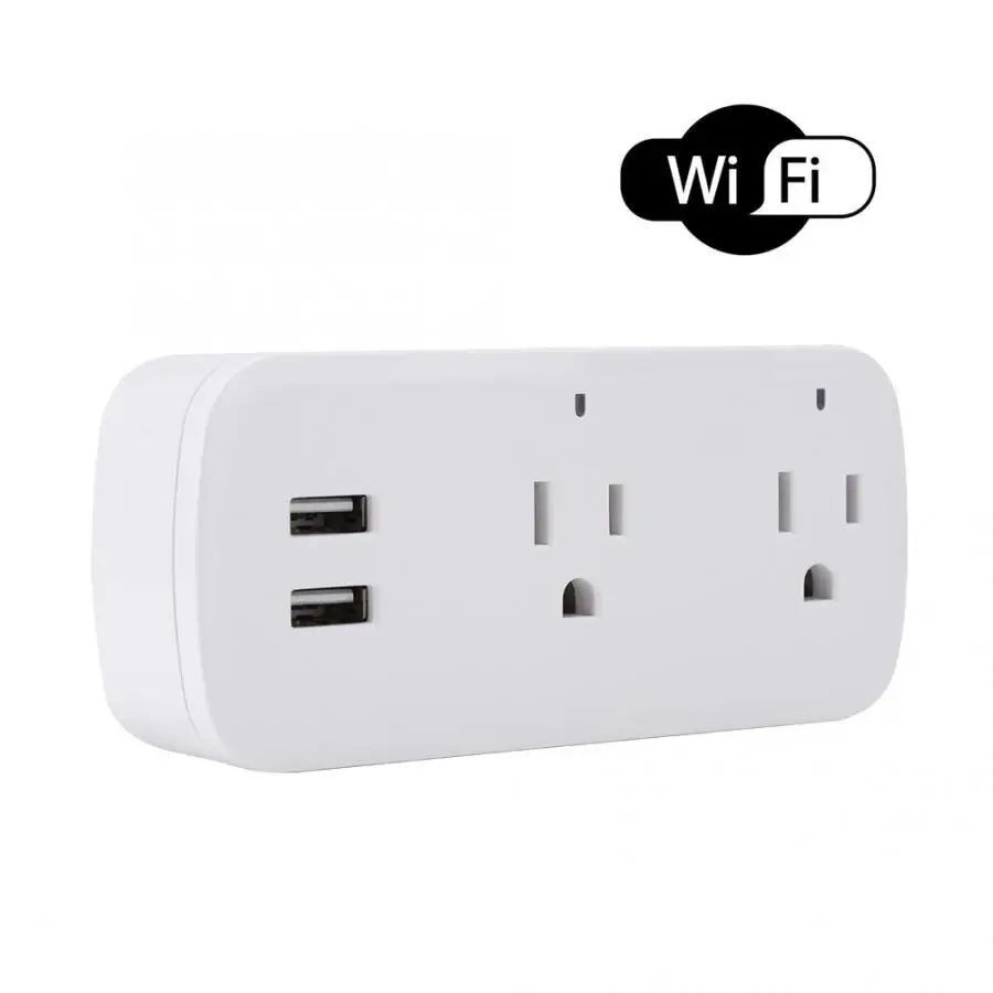 Розетка Wifi Smart power 2 USB удлинитель штепсельная вилка США 100-240V мобильное приложение для мобильного телефона дистанционное управление умная розетка