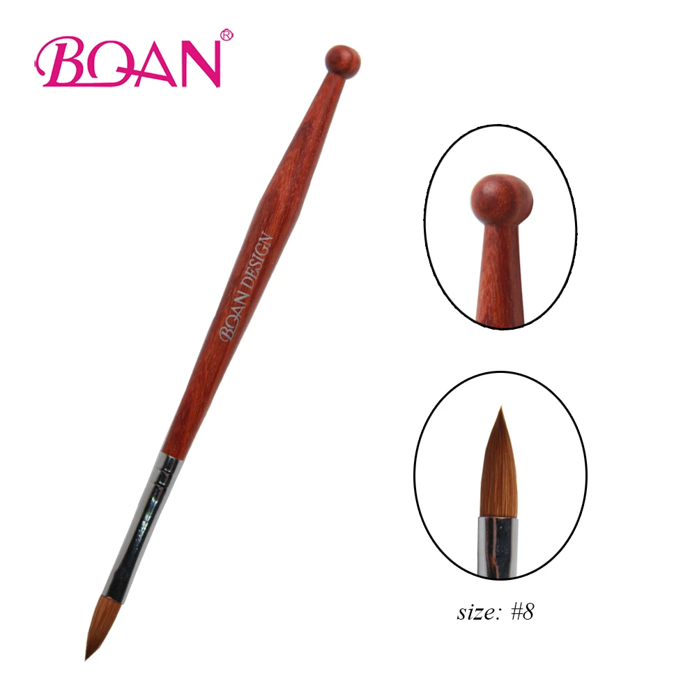 

BQAN 1 Pc #8 acrylic sable nail art brush 100% pure kolinsky brush for acrylic drawing finger and toe Free Shipping