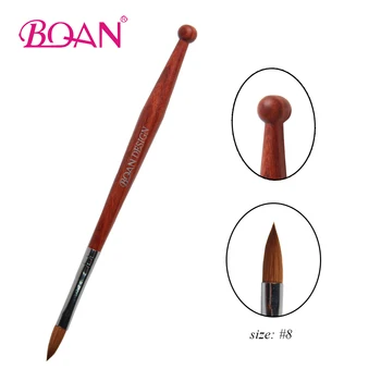 

BQAN 1 Pc #8 acrylic sable nail art brush 100% pure kolinsky brush for acrylic drawing finger and toe Free Shipping