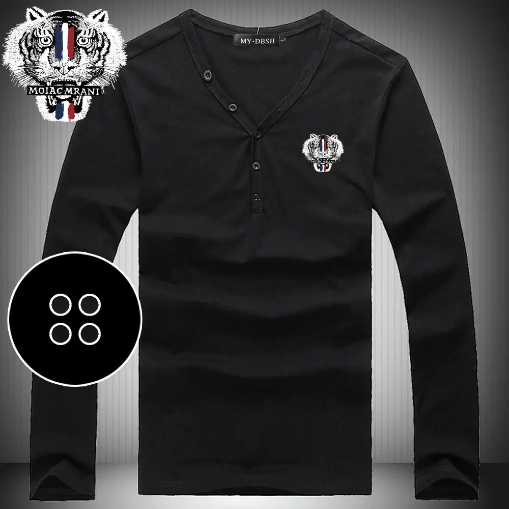 A66-Long-Black Мужские облегающие футболки, летние хлопковые футболки, мужские повседневные майки, облегающие футболки с v-образным вырезом и пуговицами, футболки с коротким рукавом, большие размеры S-3XL - Цвет: A66-Long-Black