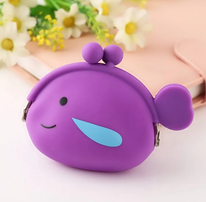 1 шт. Kawaii для девочек мини силиконовый кошелек ярких цветов для хранения мелочи и рыбы небольшое изменение Сумка для документов Для женщин ключ кошелек сумка для Для детей Подарки