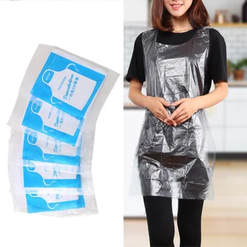 

100Pcs/lot Unisex Disposable Aprons Plastic Transparent Sanitary Cleaning Apron For Kitchen Cooking Household Daily Use Aprons