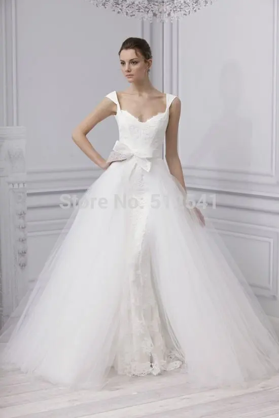 Elegant vestido de noiva Sweetheart Cap Sleeve robe de mariee Kant Afneembare Wedding Dress 2019 Sweep Trein bridal jurken Elegant vestido de noiva Sweetheart Cap Sleeve robe de mariee Kant Afneembare Wedding Dress 2019 Sweep Trein bridal jurken