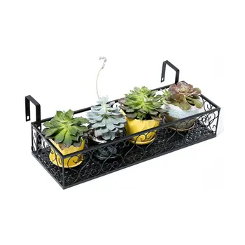 

European balcony flower stand Iron railing multi-layer hanging flower pot rack wall hanging green radish meat rack