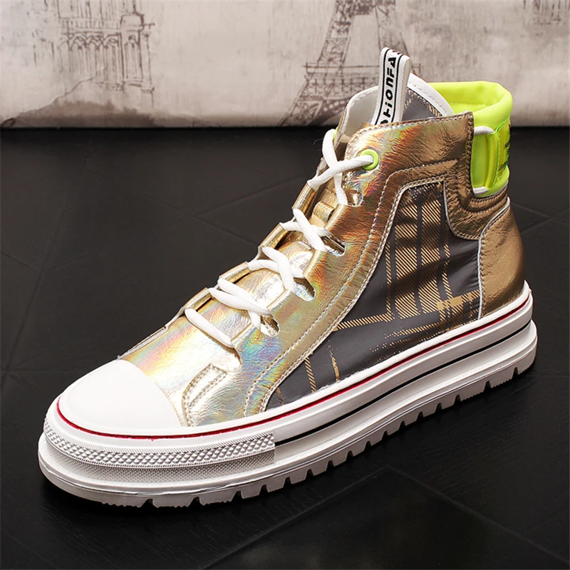 

New Men Shoes High Top Shoes Fashion High Quality Men Vulcanized Shoes Breathable Slip On Men Casual Shoes Men Sneakers