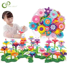 46pcs/set DIY Girls Pop Beads Flowers Interconnecting Blocks Toys Dream Garden Series Bricks Educational Toys For Children ZXH