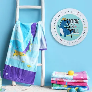 

Cute Cartoon Blue Dinosaur Horloge Kid Room Bedroom Nursery Decoration Wall Clock Modern Design Silent Home Watch Birthday Gifts