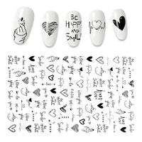 Buy One Get One Free 3D Nail Art Stickers Cool English Alphabet Stickers Nail Foil Love Design Nail Accessories Fashion Nail Art 1