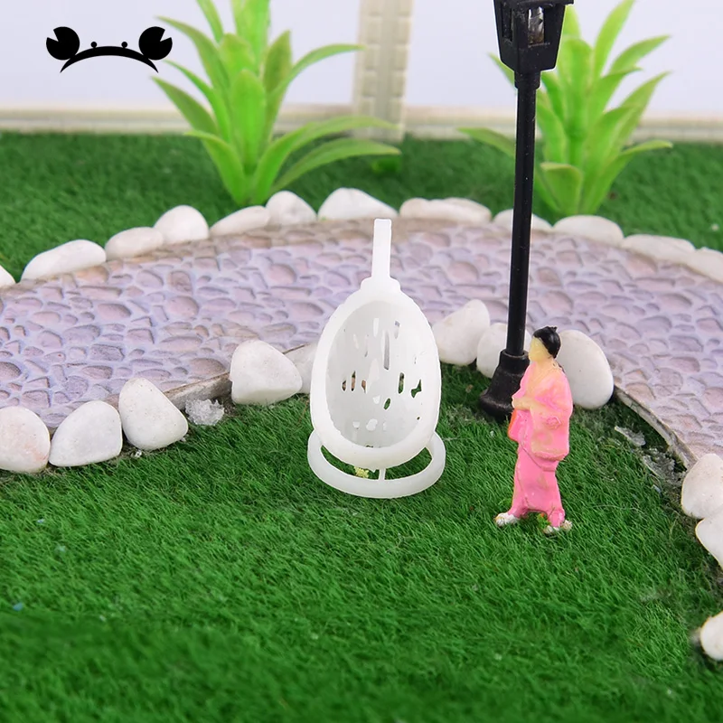 3pcs Miniature Balcony Chair Hanging Chair Craft Toys Garden Landscape Dollhouse Accessories Diorama Scenery 1: 75 1:150 Scale 4