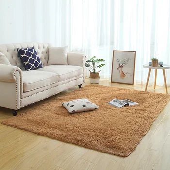 

Modern Super Soft Rectangle Carpet Mat Fluffy Rugs Anti-Skid Shaggy Area Rugs Livingroom/Bedroom carpets Home