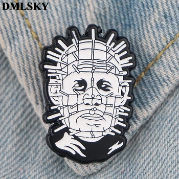 

20pcs/lot DMLSKY Hellraiser horror Enamel Brooches Metal Pins cool Badges Hat Pins Cartoon Jewelry For Clothes Lapel Pin M4066