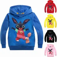 Детские костюмы; детские толстовки с капюшоном с рисунком кролика; пальто; сезон осень для мальчиков и девочек; толстовки с капюшоном и длинными рукавами