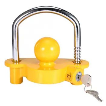 

Universal Heavy Duty Trailer Hitch Lock Security Tow Coupler Lock For Boat Motor Yellow trailer lock Domestic Delivery