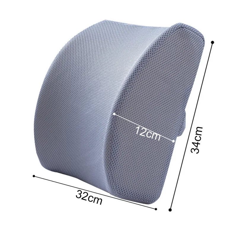 Мягкая пена с эффектом памяти Поясничный массажер для спины поясная подушка для стула подушки для сиденья автомобиля домашний офис снимает боль - Название цвета: Net grey