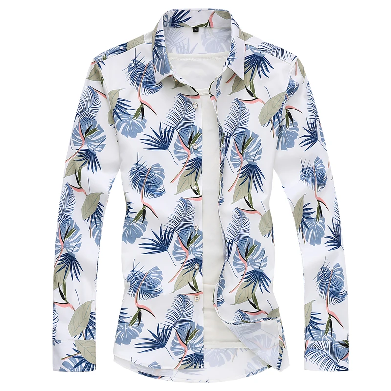 

C131 Chinese Style 3D Digital Printing Long Sleeve Dress Shirt Men Autumn Quality Soft Comfortable Luxury Camisa Masculina M-7XL