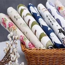 150 см ширина из хлопка и льна ткань с цветочным принтом тканевая занавеска диван-кровать листа скатерти одежда, ремесла аксессуары AH75