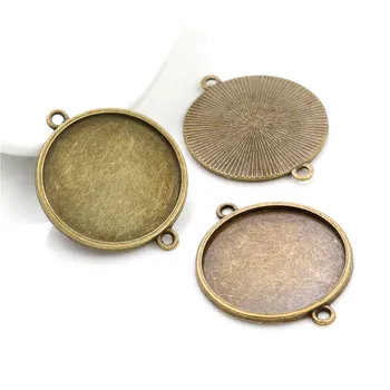 

New Fashion 10pcs 25mm Inner Size Antique Bronze Classic Simple Style Cabochon Base Setting Charms Pendant (A6-25)