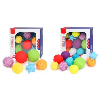 

6/11 Pcs Baby Ball Set Baby Massage Balls Soft Infant Tactile Senses Sensory Toy gentle squeaking sound when squeezed