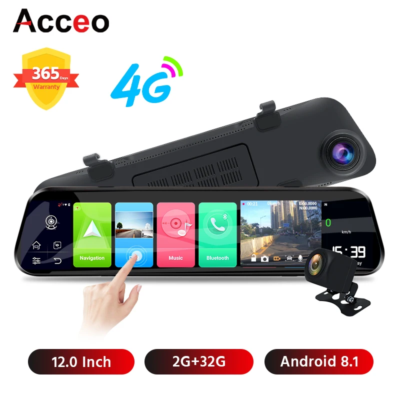 Автомобильный видеорегистратор Acceo X8 4G Android зеркало заднего вида 2K автомобильная