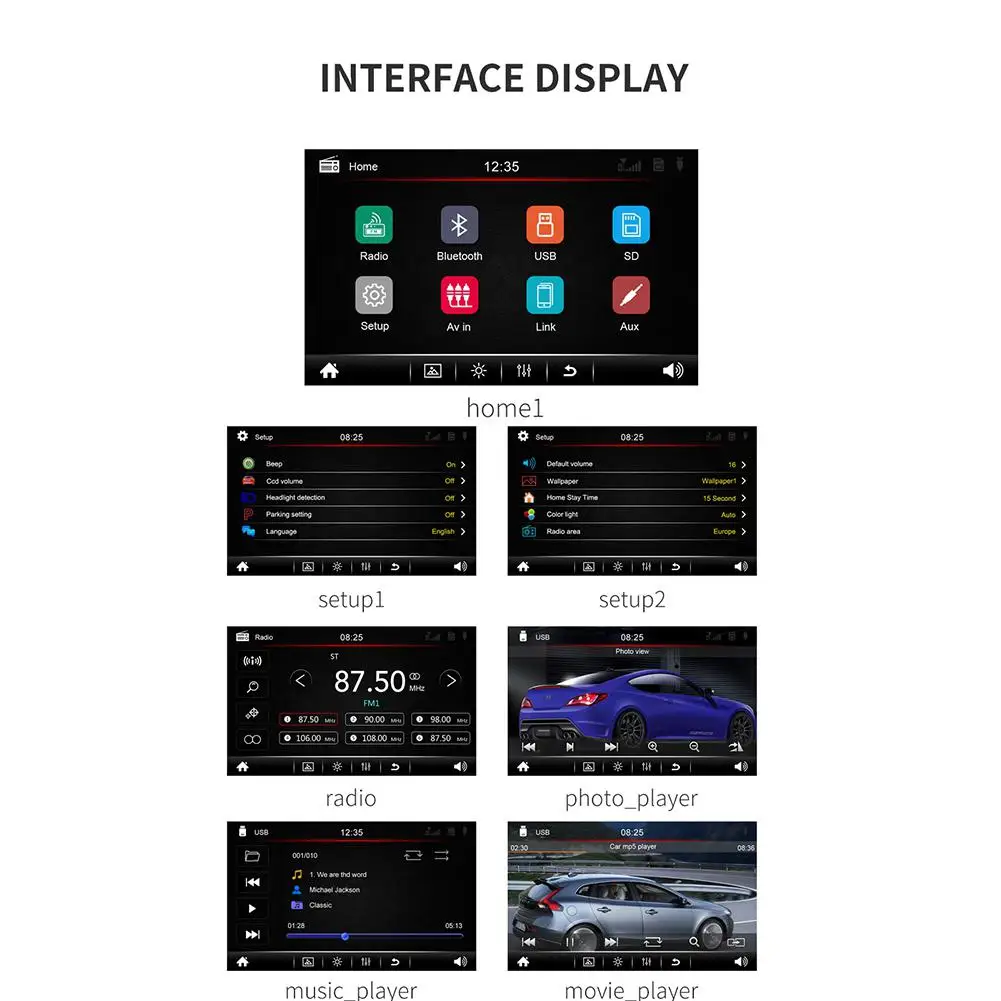 Dragonpad MP5 Авто медиаплеер USB Bluetooth аудио автомобильный Радио Multimidia MP5 12 в FM HD " экран стерео радио