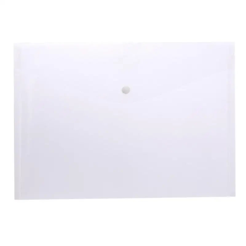 1PCS Office Information Snap School A4 Transparent Plastic File Bag Folder