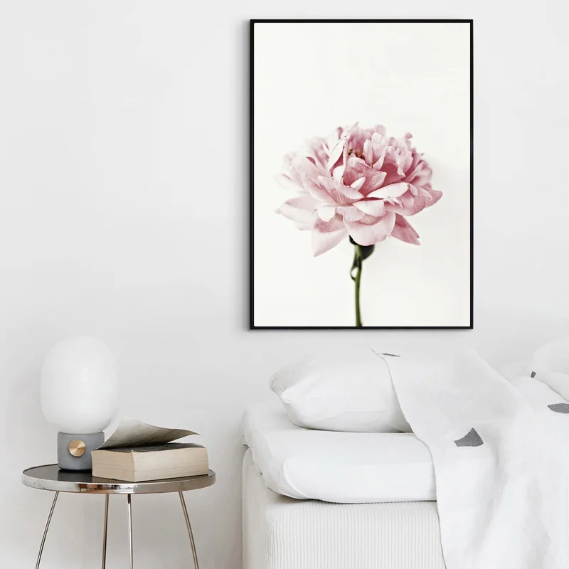 

Wall Art Canvas Painting White Peony Flower Nordic Poster Modular Pictures for Living Room Home Decoration Posters and Prints