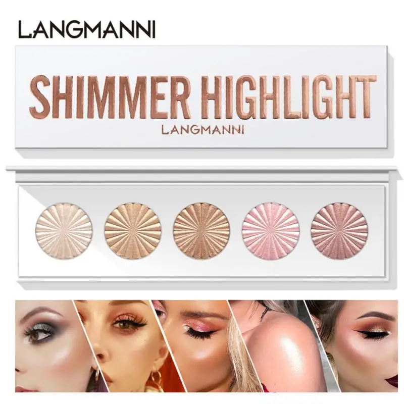 5 Highlighter Facial Bronzers Palette Makeup Glow Face Contour Shimmer Powder Illuminator Highlight Cosmetics Beauty Tools TSLM1 |