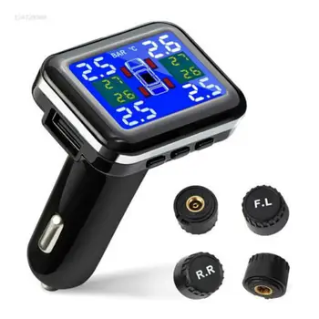 

Multifunction USB Car Charger Gauge TPMS Tire Pressure Monitor System LED Cigarette Socket Lighter Fast Charging Power Adapter