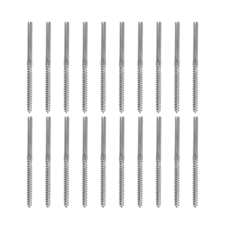 

20 Pack Left & Right Hand Thread Lag Screws for 1/8 Inch Cable Railing Stair Deck Railing for Wood Post Lag Screw Swage System