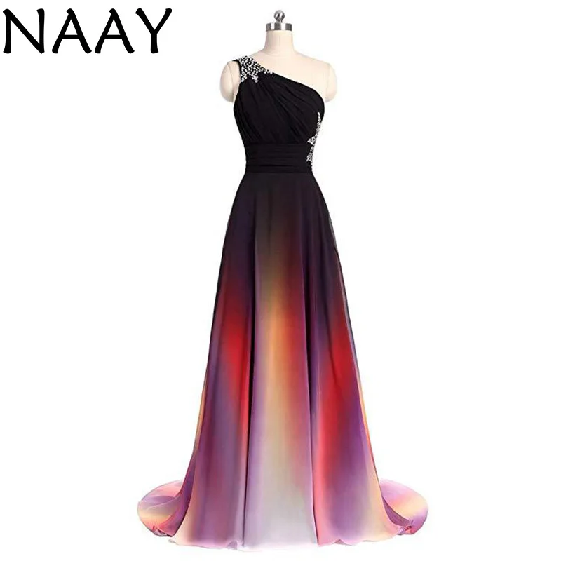 

NAAY One Shoulder Evening Dress 2020 Long Elegant Woman Wedding Party Formal Dress Night Plus Size Prom Gown Robe De Soiree