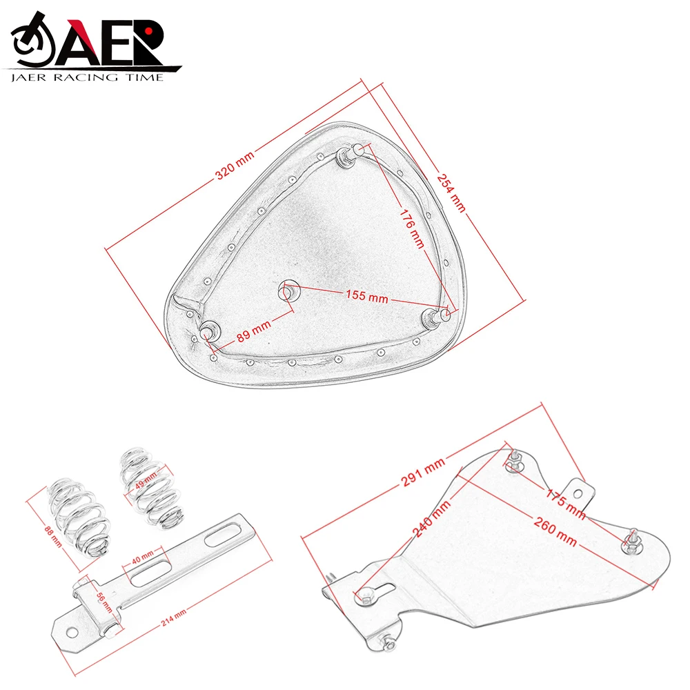 JAER Moto Solo Seat Baseplate рессорная Подушка мягкое седло кронштейн для Harley Sportster Honda Yamaha Suzuki Bobber Chopper