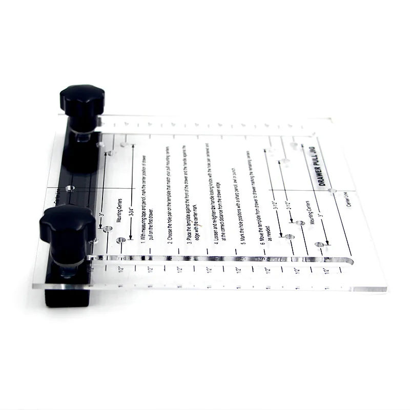 Acrylic Drill Hole Guide Woodworking Inclined Hole Locator for Cabinet Drawer Pull Jig Drilling Hole Installation Tool