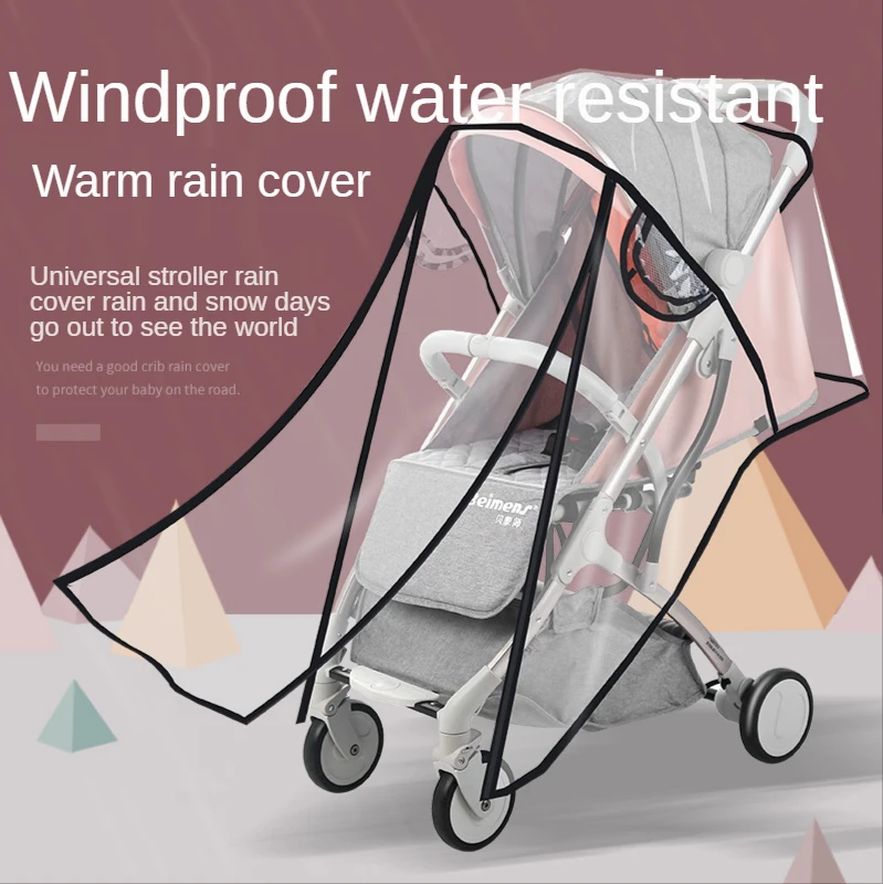 Waterproof Rain Cover Transparent Wind Dust  Baby Strollers Pushchairs Raincoat S/M/L Shield Zipper Open Stroller Accessories baby trend double stroller accessories	