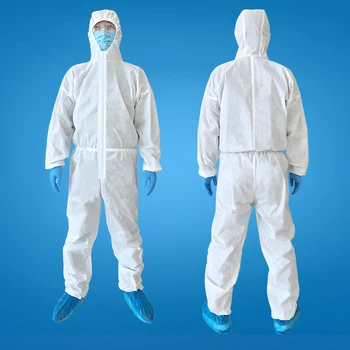 

5/10pcs Disposable Protector Coverall Isolation Clothing Hooded Epidemic Prevention Waterproof Work Factory Hospital Safety Suit