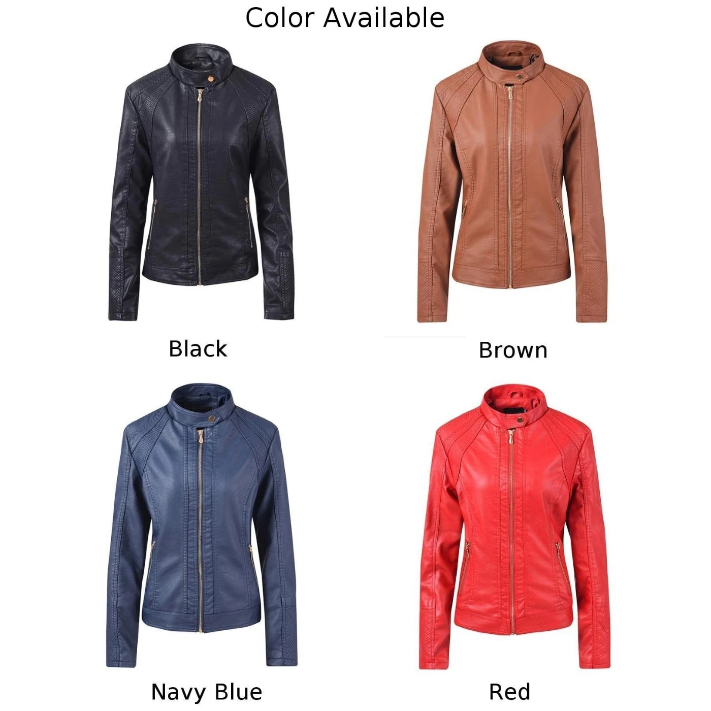 Женская Осенняя куртка, кожаная куртка-бомбер, одноцветная, с карманами, на молнии, искусственная кожа, пальто, короткая куртка, тонкая Байкерская парка, верхняя одежда, уличная одежда для девушек
