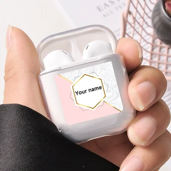 

Marble Transparent Shockproof Silicone Airpods Case For Air Pods 1 2 1.5mm Transparent Protection Shell for Airpods Headphone