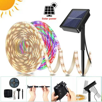 

SMD 2835 Smart Patio Lawn Outdoor Waterproof Garden Decor Easy Install LED Strip Light Ribbon Free Cut Landscape Solar Powered