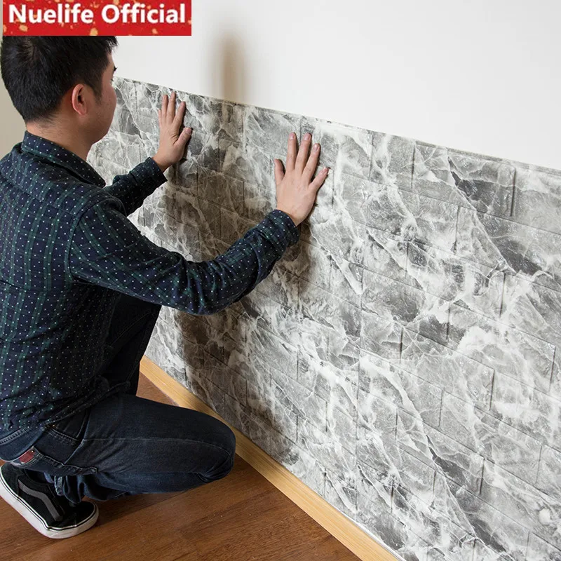 Самоклеящиеся пенные настенные Стикеры с мраморным узором для гостиной спальни