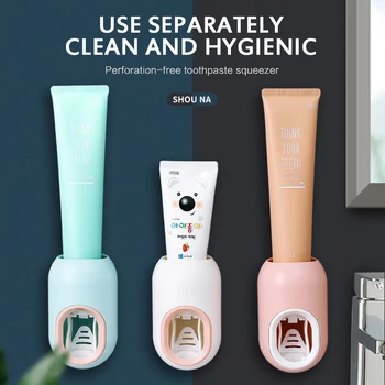 

AutomaticToothpaste Squeezers Toothbrush Holder Wall Mounted Toothpaste Dispenser Lazy Dispenser Bathroom Accessories
