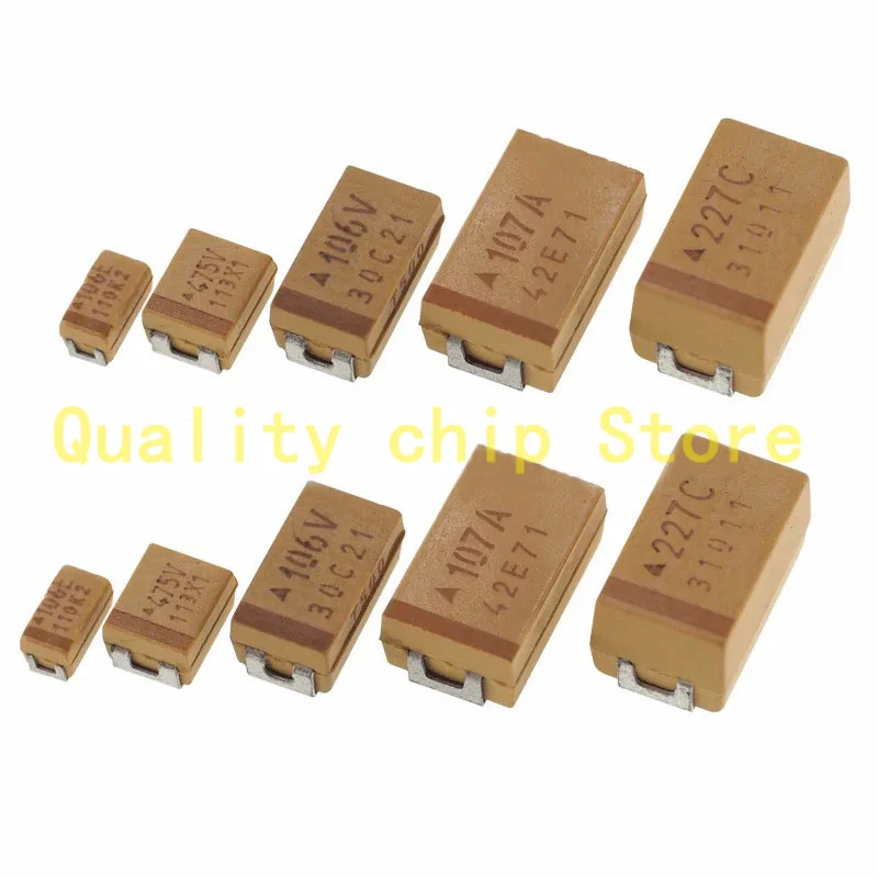 10PCS A B C D E Type Tantalum Capacitor 6V 6.3V 10V 16V 25V 35V 50V 1UF 2.2UF 4.7UF 10UF 22UF 33UF 47UF 100UF 220UF 470UF