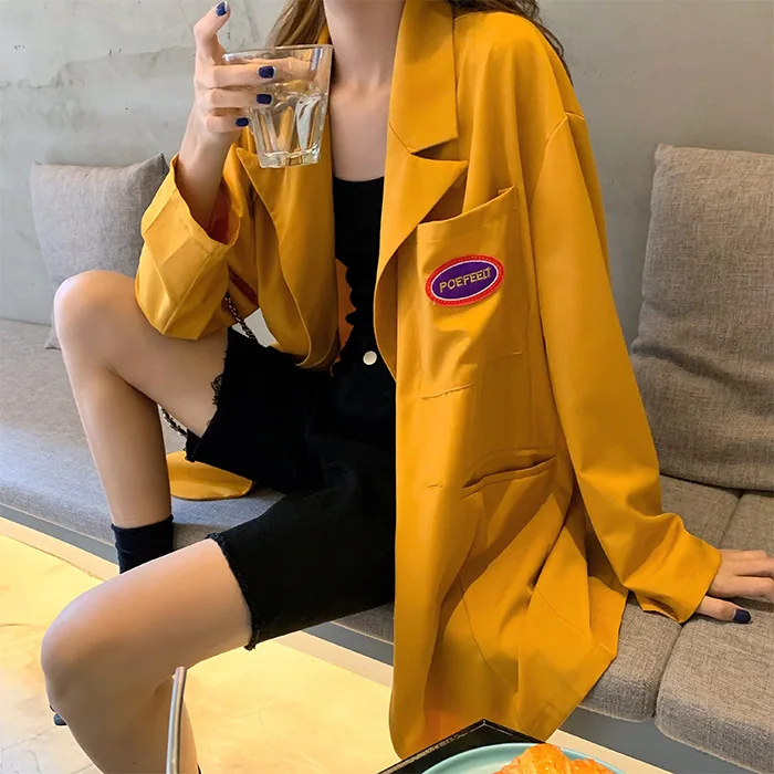 

Price Control 56 Photo Shoot Net Price 6262 # Early Autumn Funny GIRL'S Loose-Fit Suit Jacket Three Standard Completed Detected