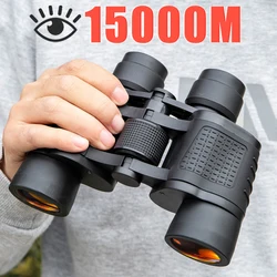 Jumelles HD haute puissance 80x80 à longue portée 15000 m, pour la chasse,télescope avec objectif en verre optique à vision nocturne de faible luminosité, pour le sport, 