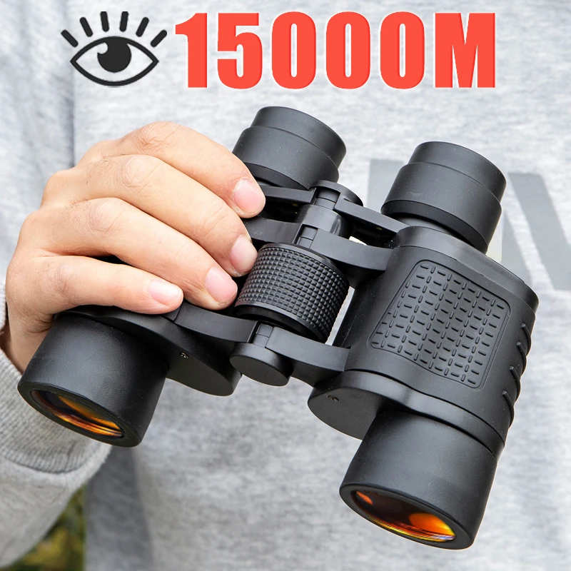 Binoculars 80X80 Long Range 15000m HD High Power Telescope Optical Glass lens Low light night vision for Hunting Sports scope