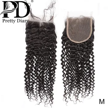 

Middle Free Part 5X5 Lace Closure Pre Plucked Brazilian Deep Wave Closure With Pre Plucked Baby Hair Remy Human Hair Extension