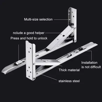 

1 Pair Stainless Steel Folding Table Bracket Shelf Bench Heavy Duty 75KG Load JAN88