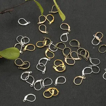 

10pcs 10x16mm Copper Brass French Earring Hook Ear Wire Earrings Clasps Blank Base Accessories for DIY Jewelry Making Settings
