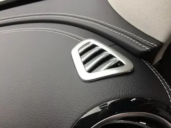 

For Mercedes Benz E Class 2016 2PCS ABS Chrome Car Front Central Air Conditioning Outlet Trim Cover Car Styling Accessories